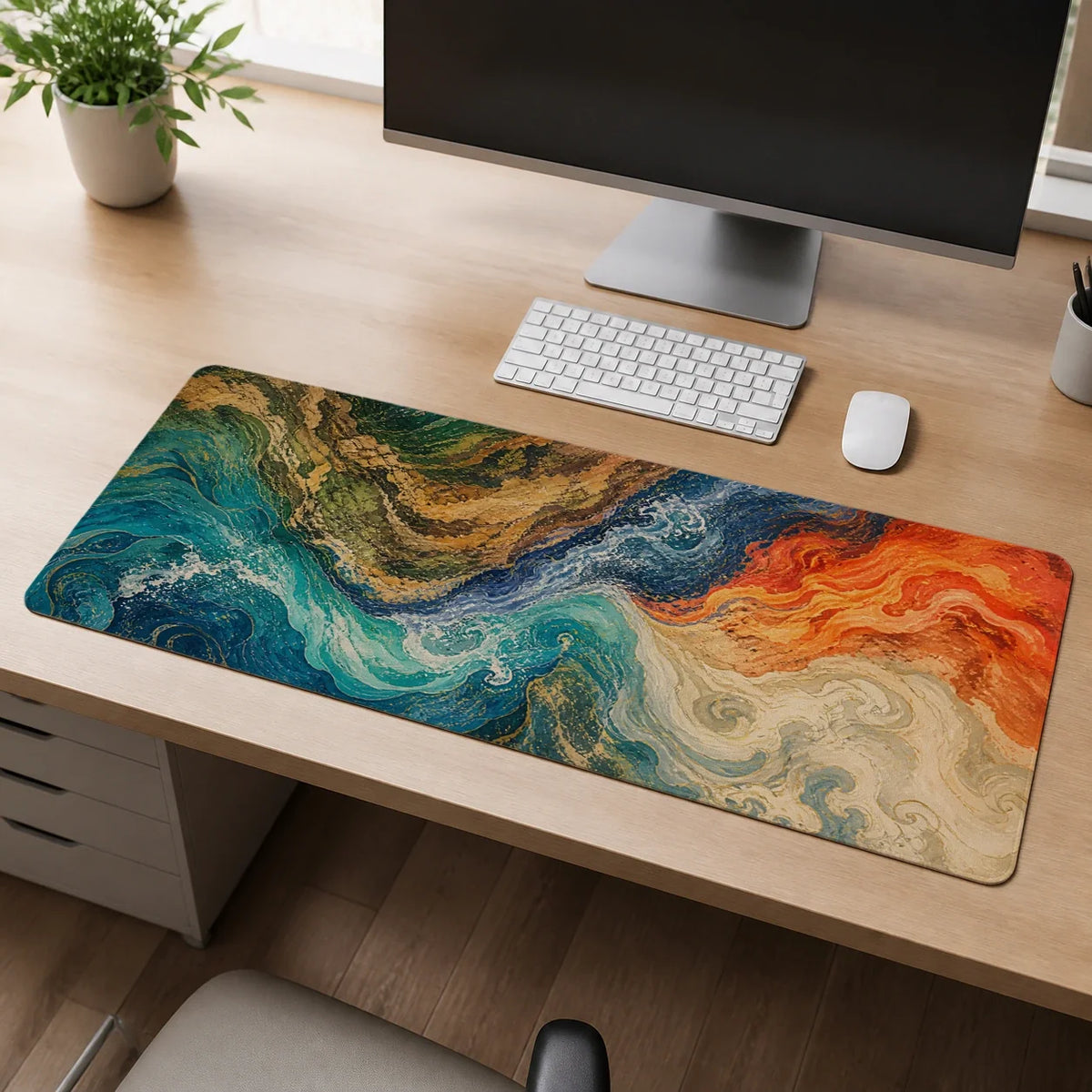 Fourfold Current Elemental deskmat mockup view 3