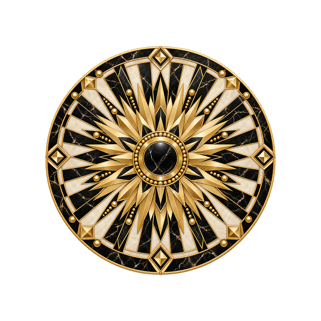 Gilded Radiance Round Rug on a clean white background