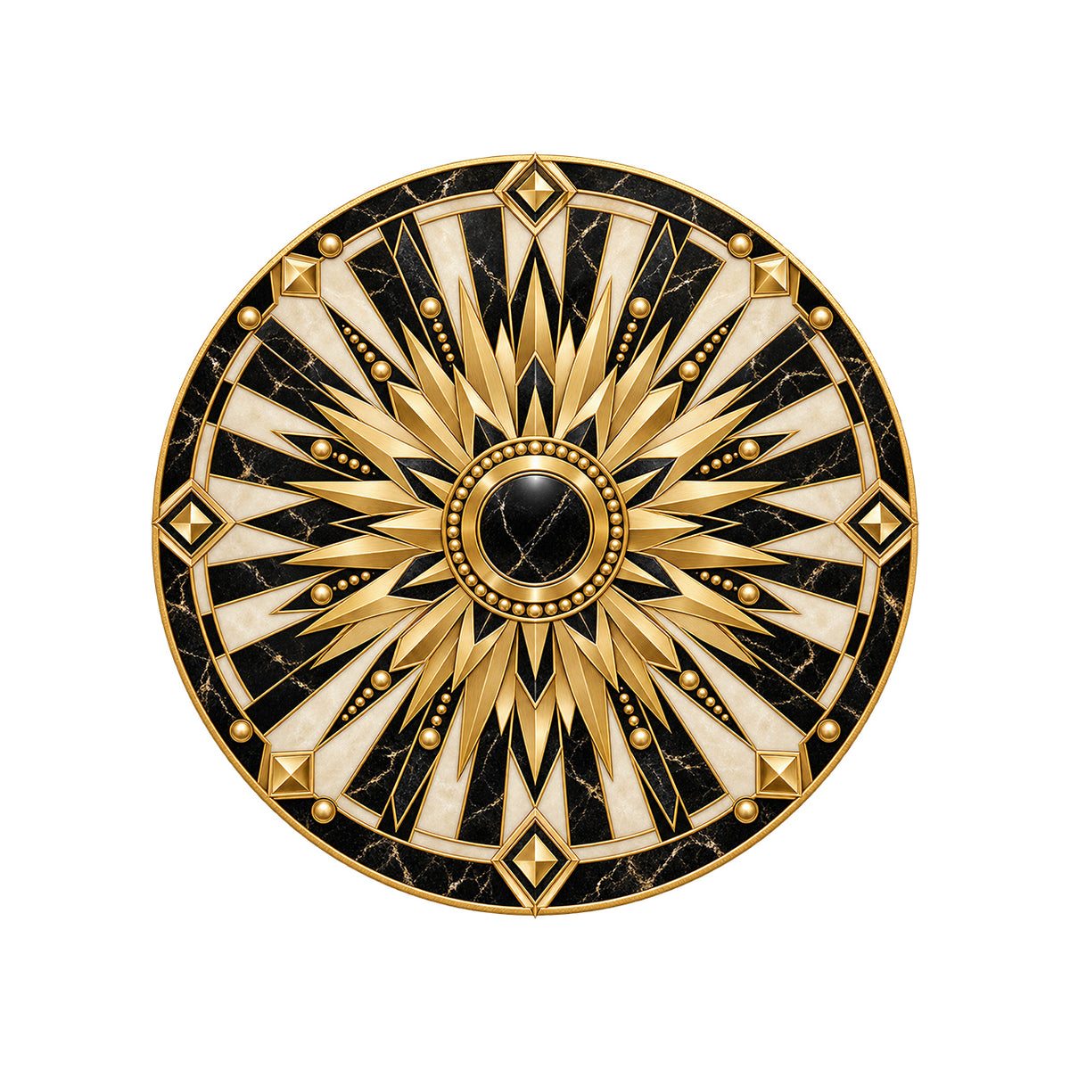 Gilded Radiance Round Rug on a clean white background