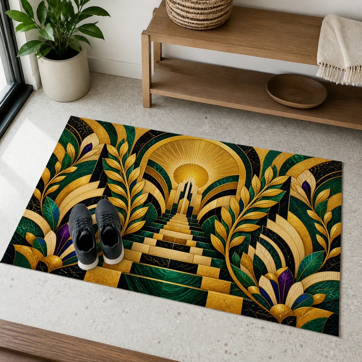 Golden Entry Plutus Vibe doormat mockup view 4
