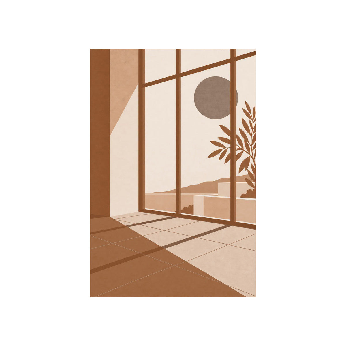 Kartela Daylight washable modern sea view area rug in Copper, flat product view on a white background