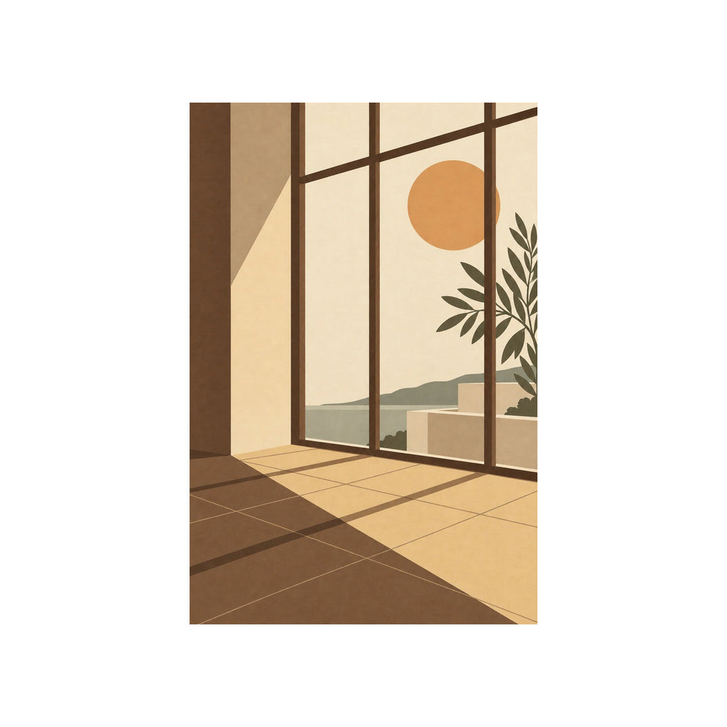 Kartela Daylight washable modern sea view area rug in Beige, flat product view on a white background