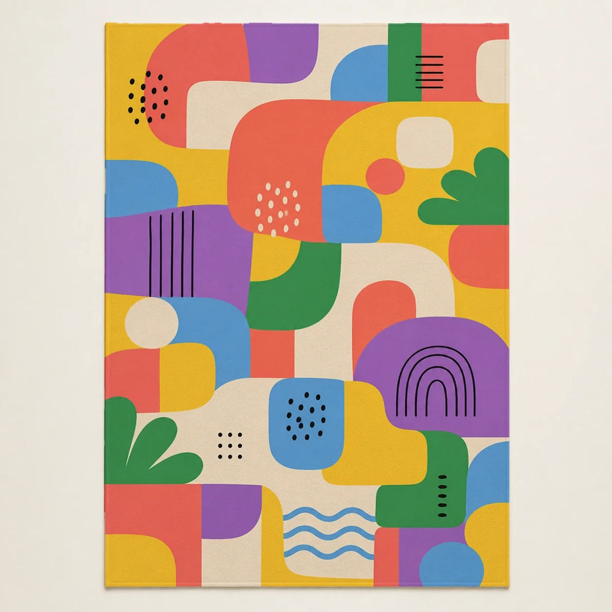 Happy Blocks Color Pop fleece blanket mockup view 1