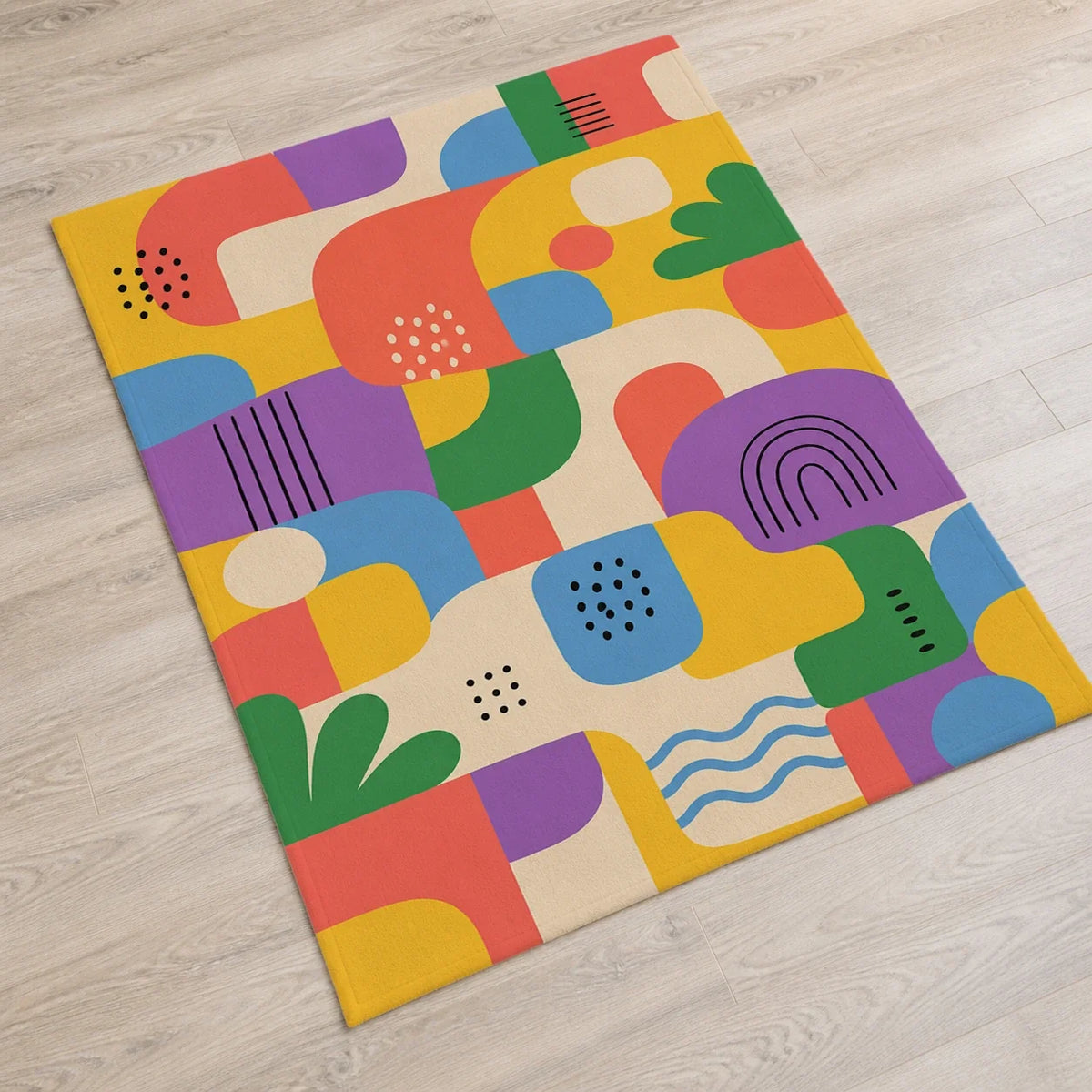 Happy Blocks Color Pop fleece blanket mockup view 2