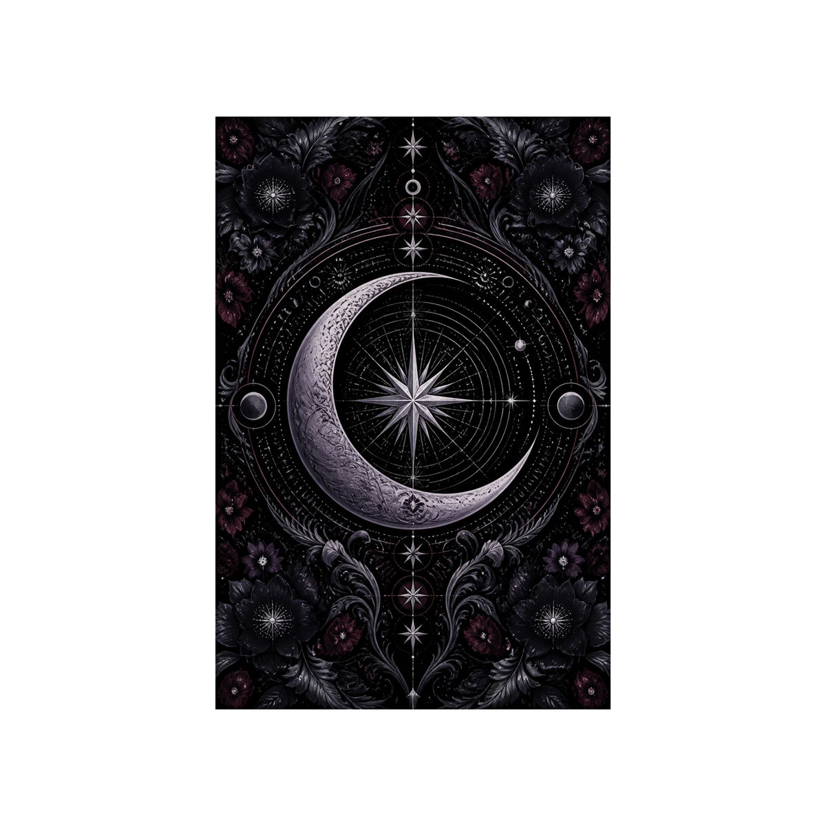 Celestial Emblem Black and Violet Area Rug — main product view