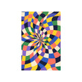 Expressive Checkerboard Colorful Optical Area Rug — main product view