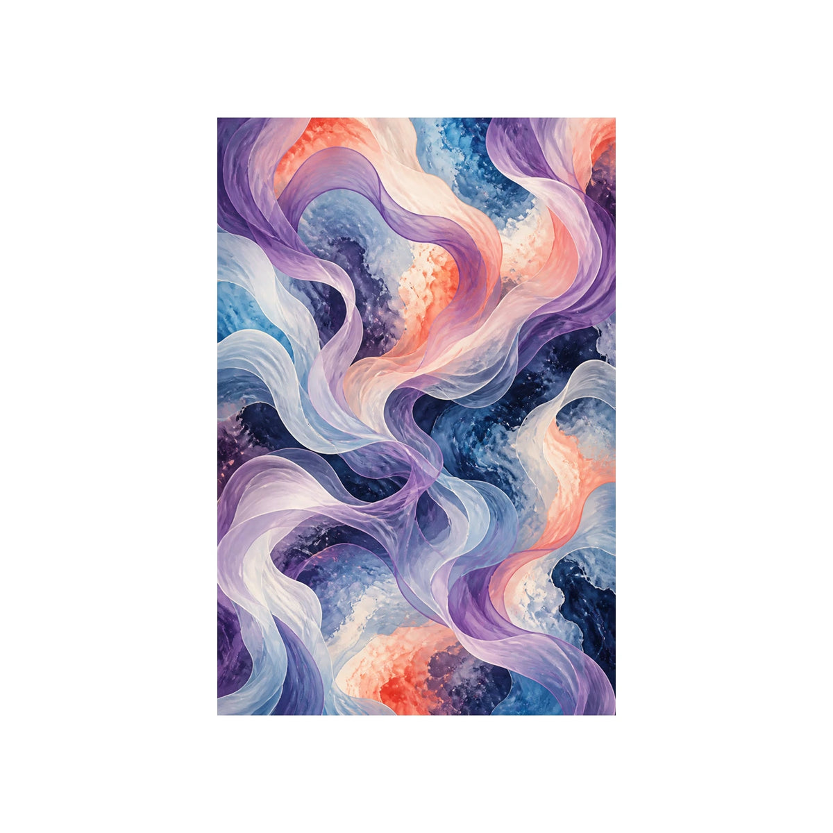 Ethereal Ribbons Blue and Violet Area Rug — main product view