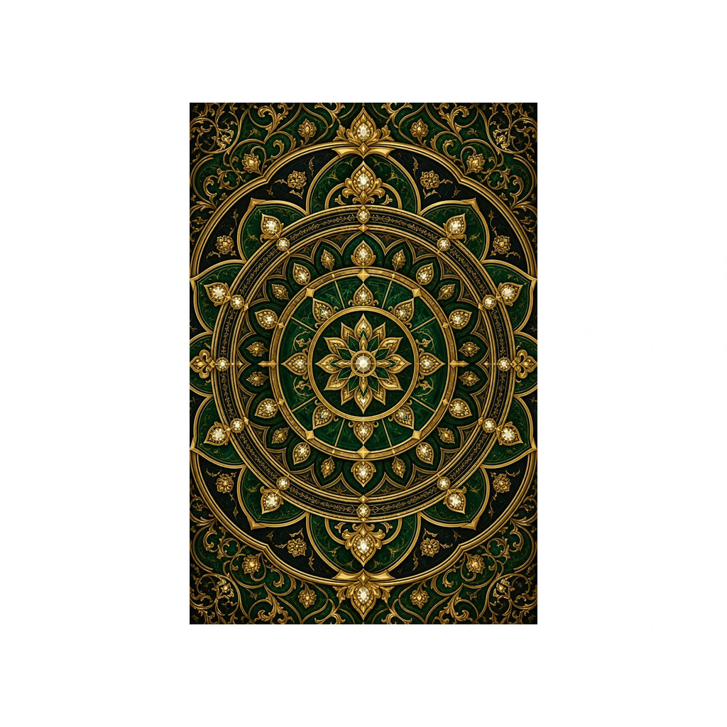 Ornamental Vault Emerald and Gold Area Rug — main product view