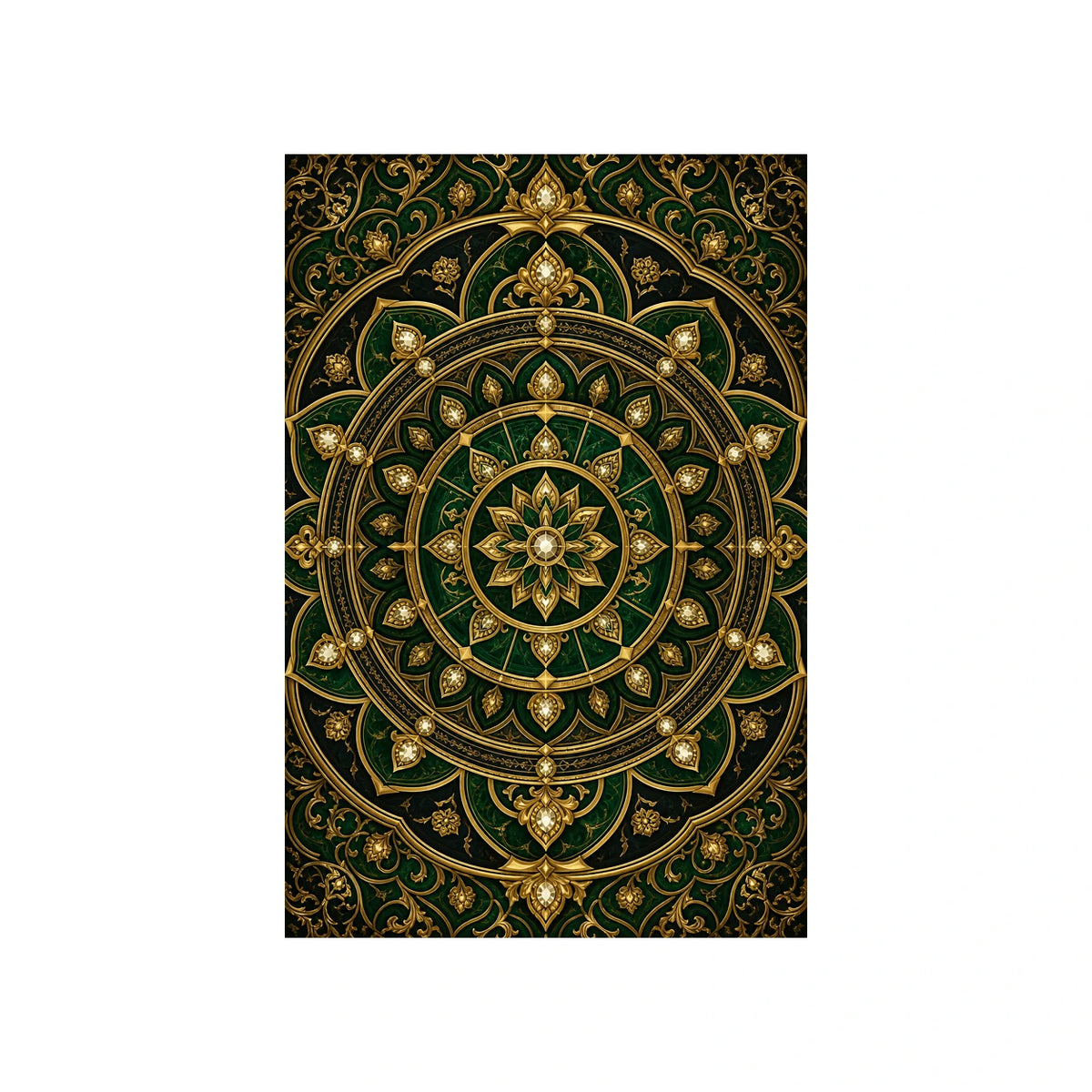 Ornamental Vault Emerald and Gold Area Rug — main product view