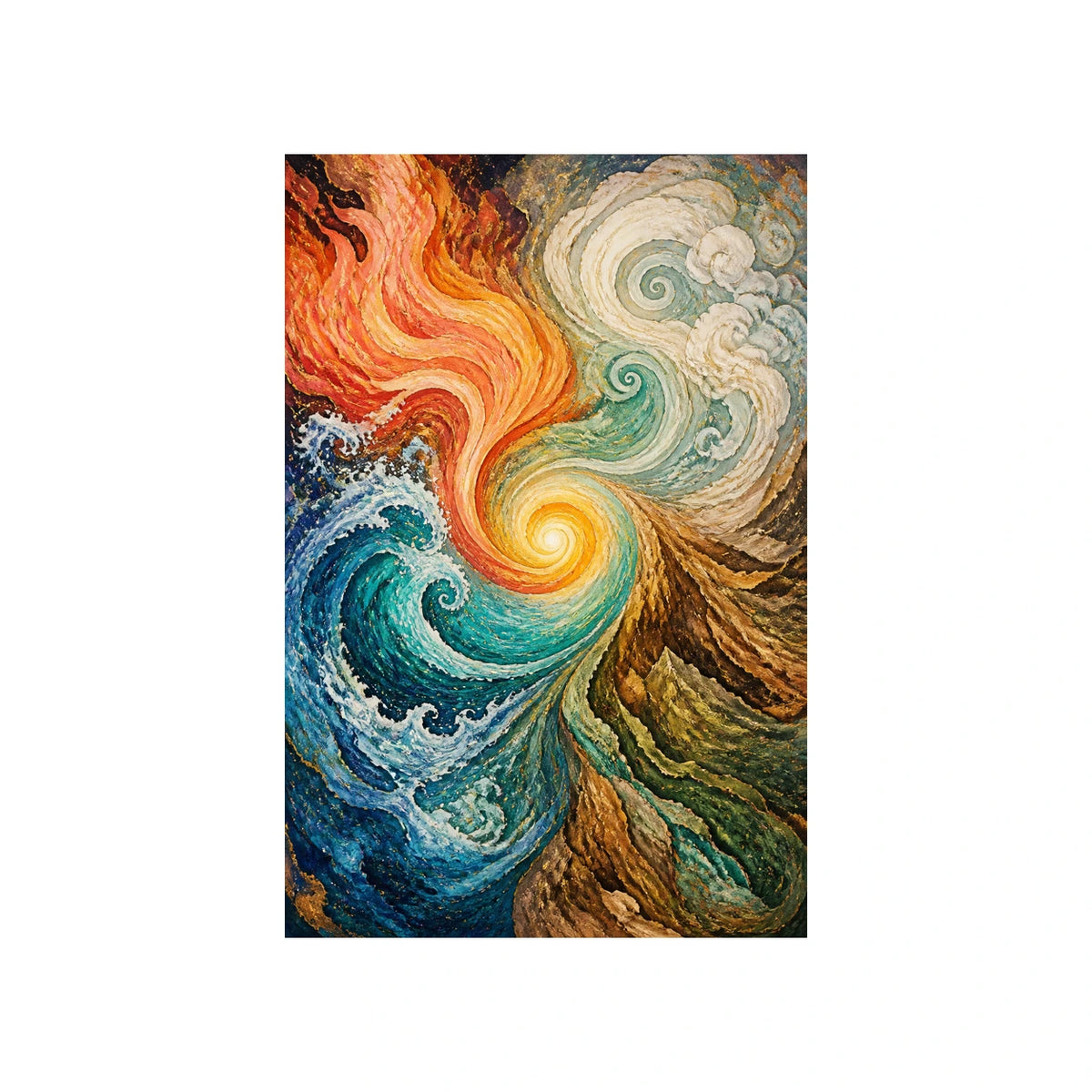 Four Element Convergence Statement Area Rug — main product view