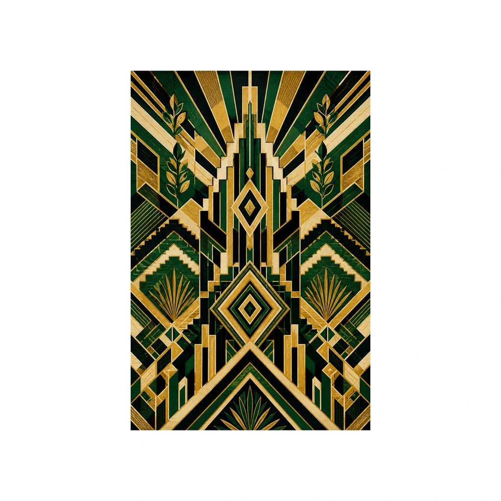 Wealth Geometry Green Art Deco Area Rug — main product view