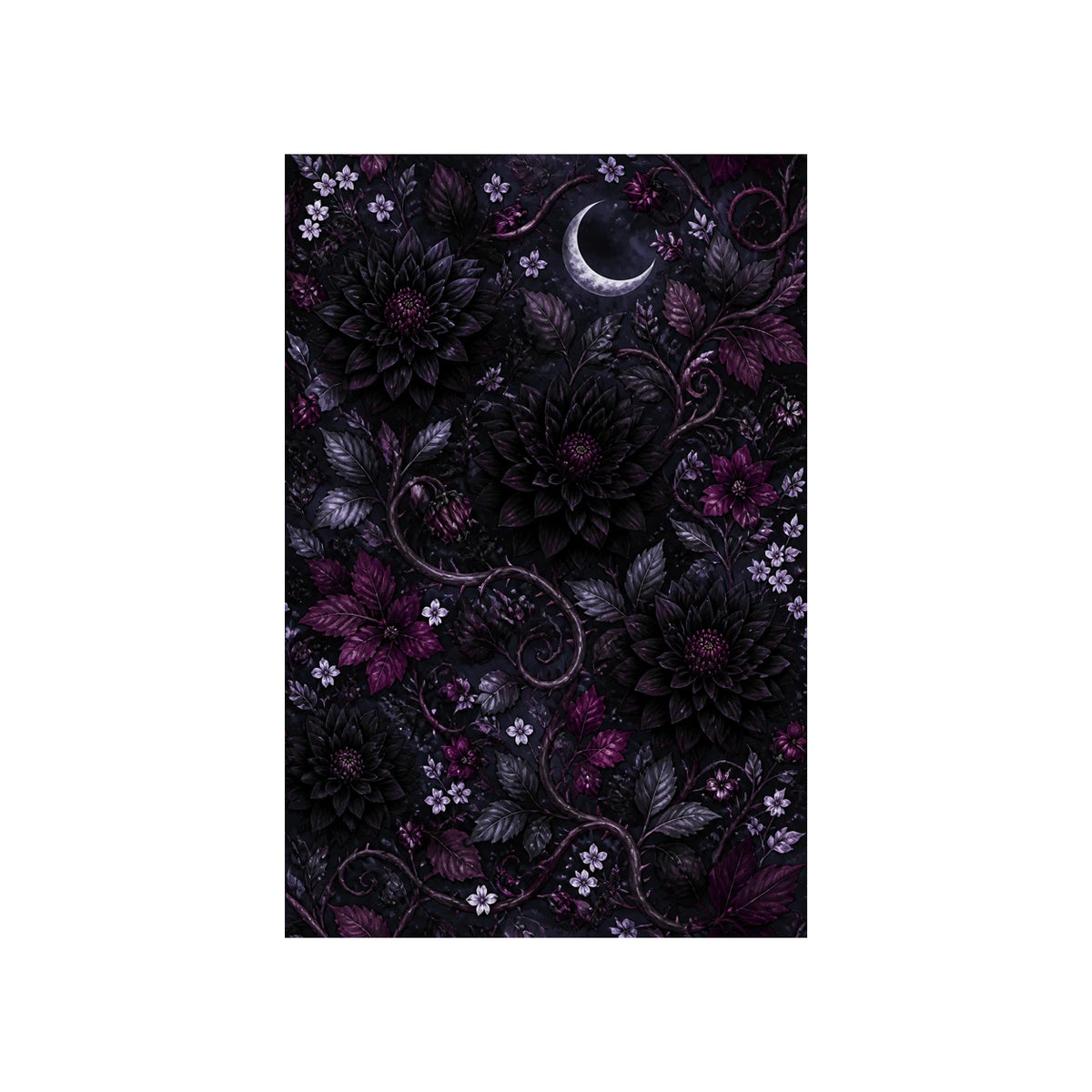 Midnight Botanicals Gothic Floral Area Rug — main product view