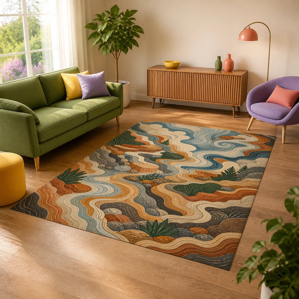 Earth and Air Balance Nature-Inspired Area Rug — alternate angle