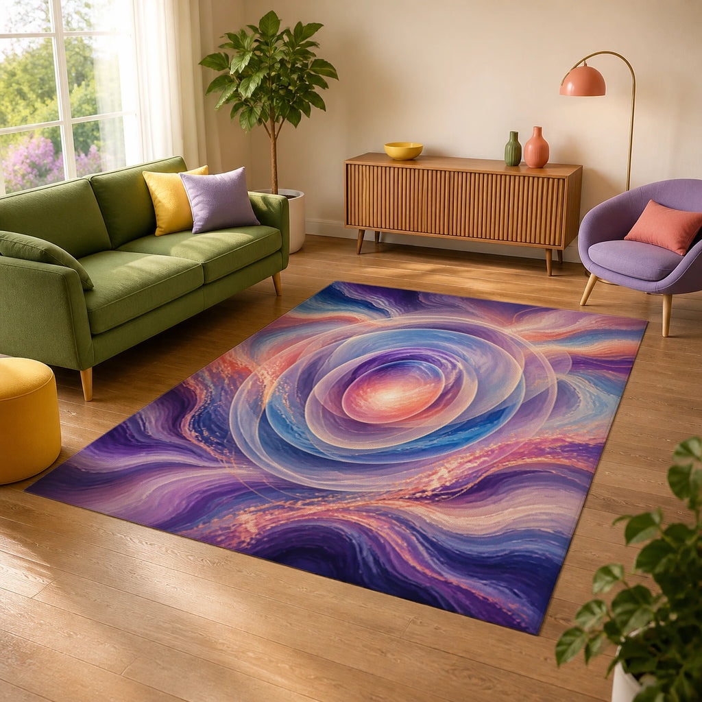 Abstract Portals Dreamlike Modern Area Rug — alternate angle