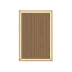 Kartela Fine Stripe washable striped bordered area rug in Beige, flat product view on a white background