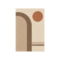 Kartela Japandi Arch washable Japandi arch area rug in Beige, flat product view on a white background