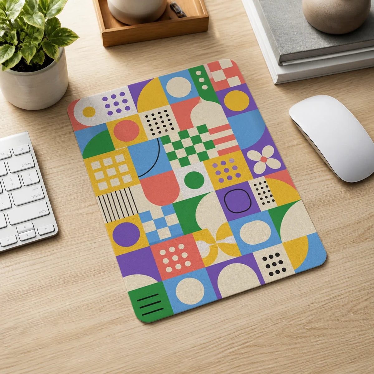 Joy Grid Color Pop mousepad mockup view 3