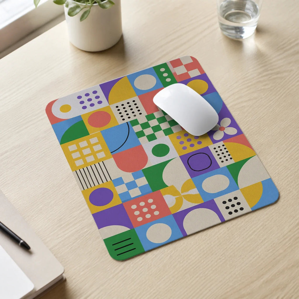 Joy Grid Color Pop mousepad mockup view 4