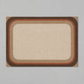 Kartela Jute Frame washable jute-look bath mat in Beige, flat product view on a gray background