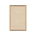 Kartela Double Frame washable jute-look double border area rug in Beige, flat product view on a white background