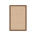 Kartela Jute Frame washable jute-look bordered area rug in Beige, flat product view on a white background