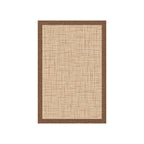 Kartela Jute Frame washable jute-look bordered area rug in Beige, flat product view on a white background