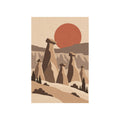 Kartela Cappadocia washable fairy chimney area rug in Beige, flat product view on a white background