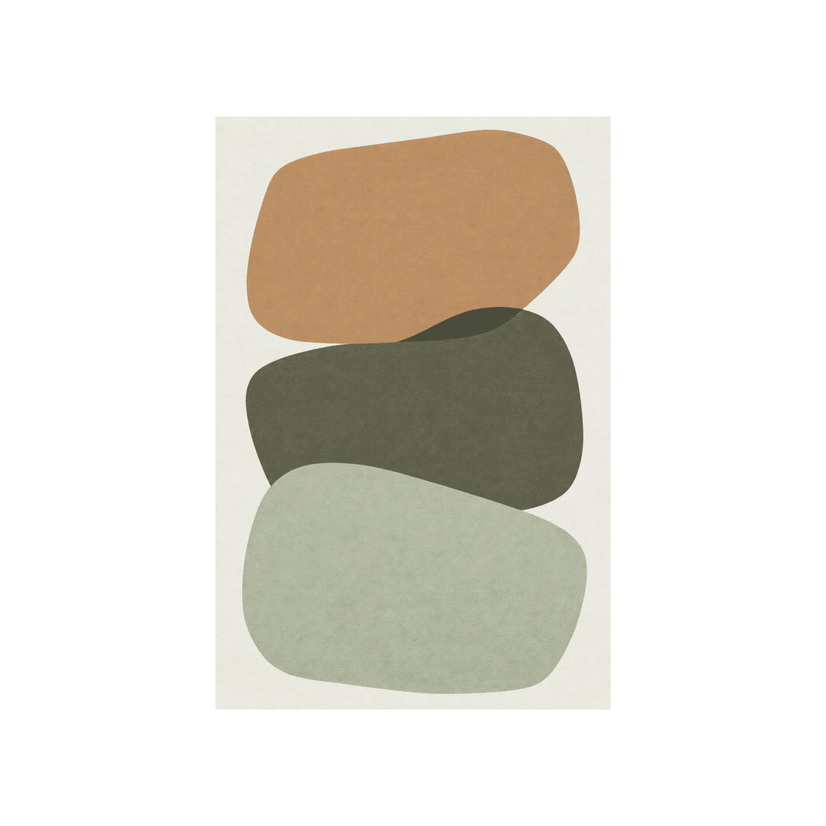 Kartela Cairn washable modern stone area rug in Sage Green, flat product view on a white background