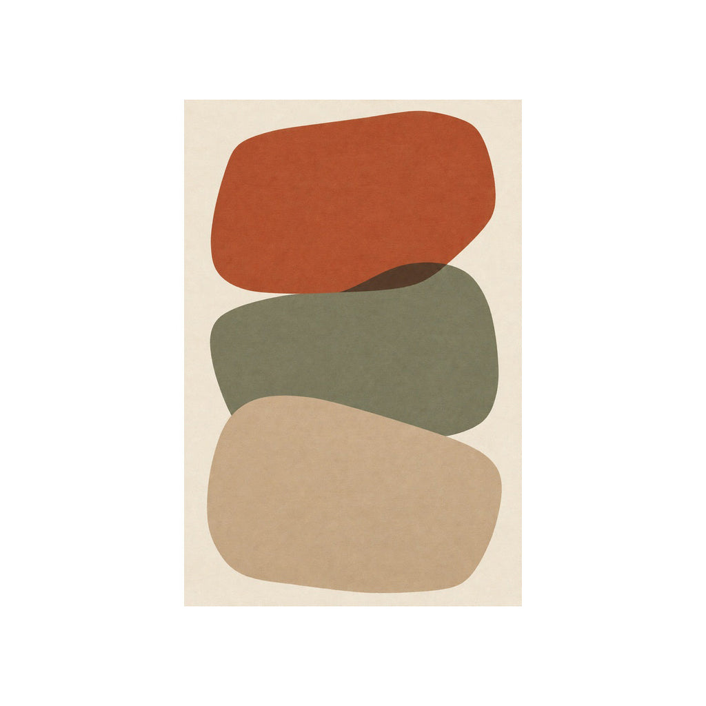 Kartela Cairn washable modern stone area rug in Beige, flat product view on a white background