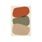 Kartela Cairn washable modern stone area rug in Beige, flat product view on a white background