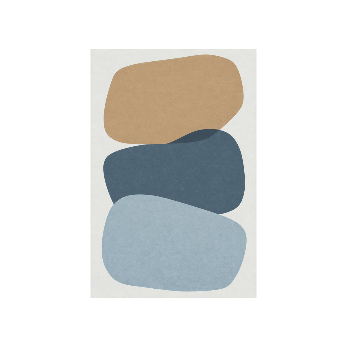 Kartela Cairn washable modern stone area rug in Blue, flat product view on a white background