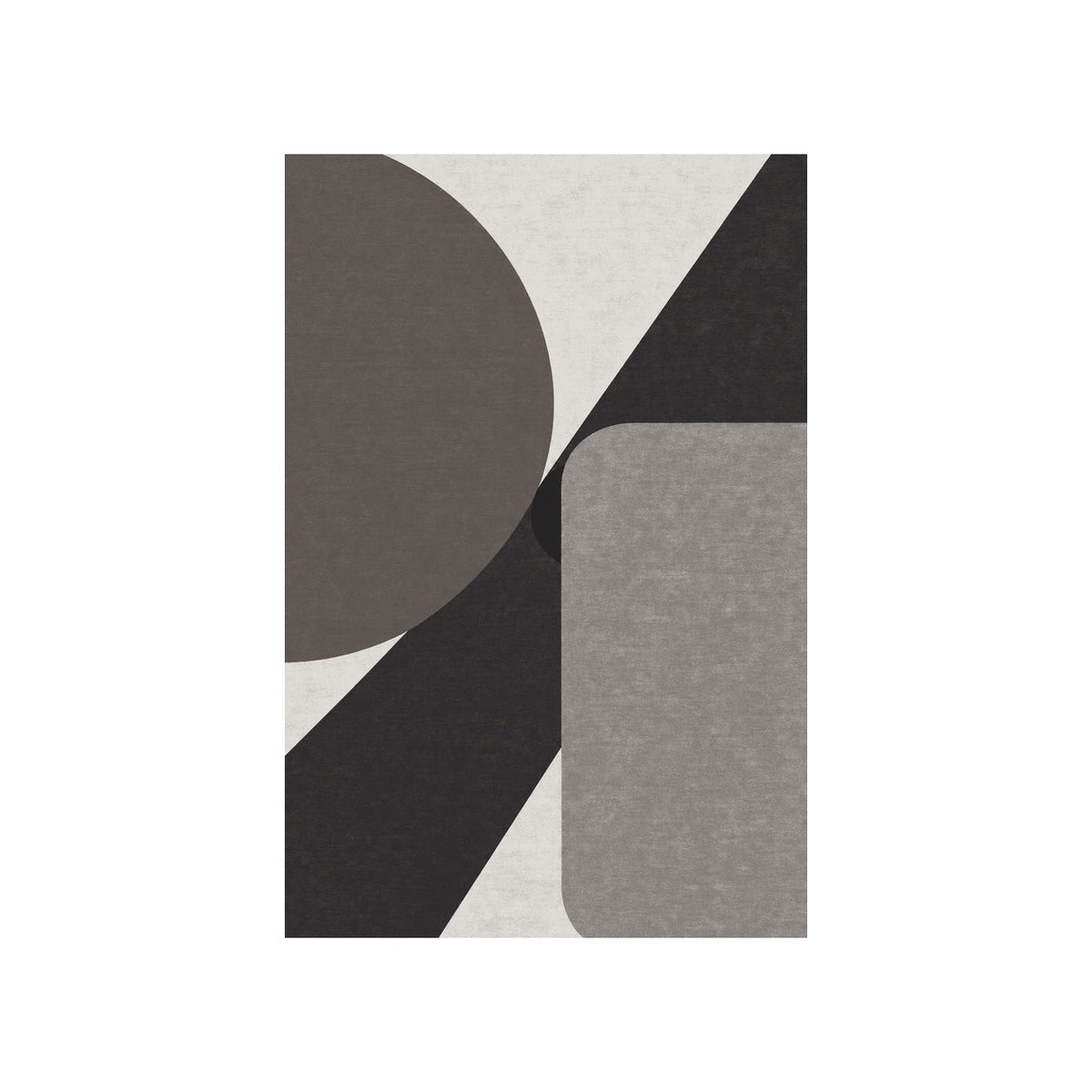Kartela Intersect washable geometric modern area rug in Charcoal, flat product view on a white background