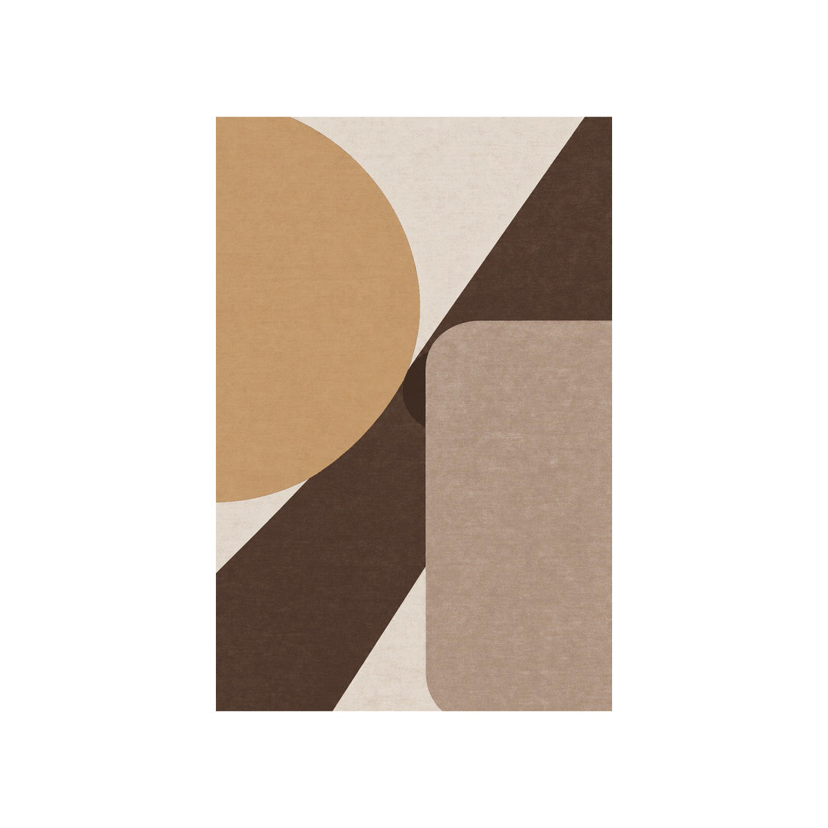 Kartela Intersect washable geometric modern area rug in Brown, flat product view on a white background