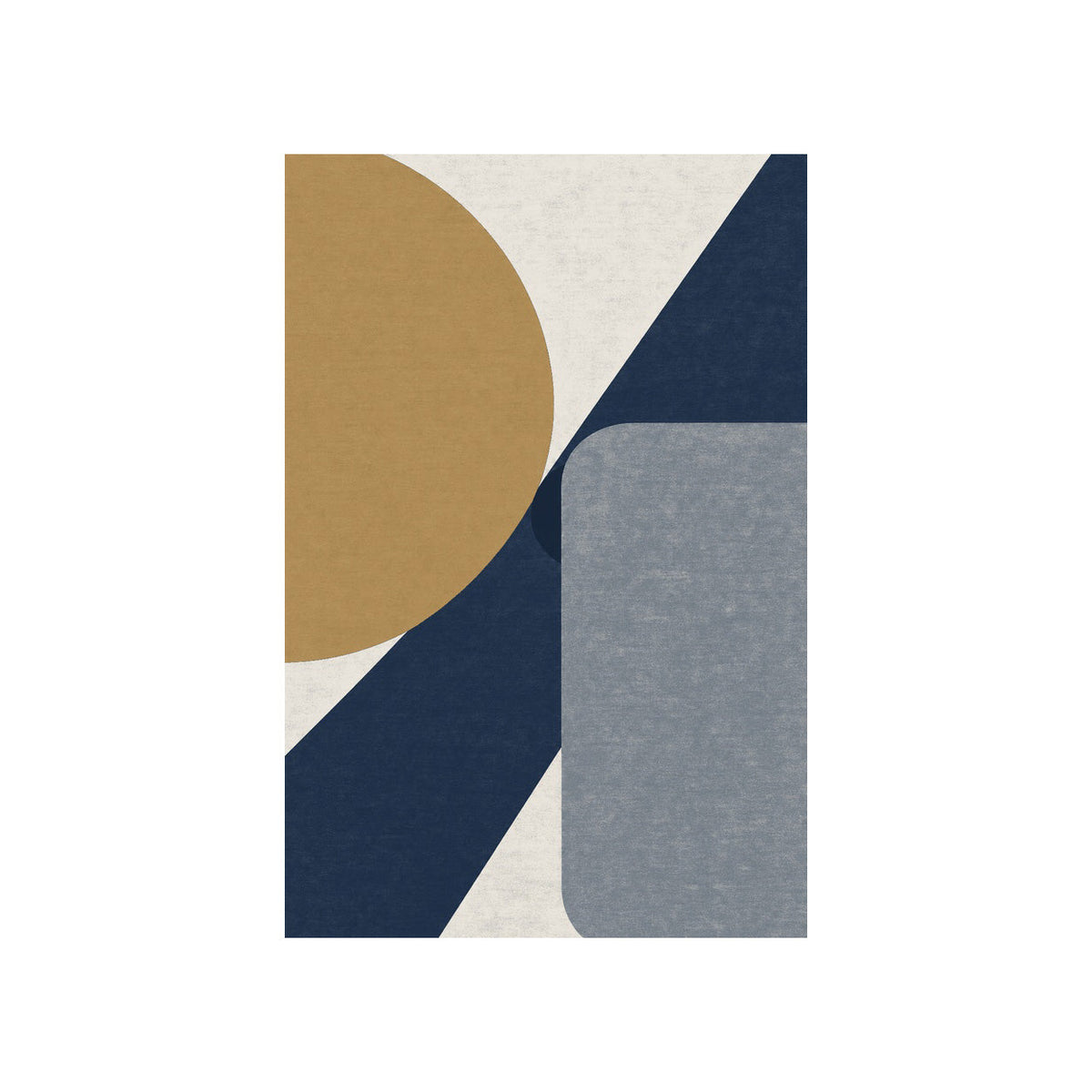 Kartela Intersect washable geometric modern area rug in Navy, flat product view on a white background