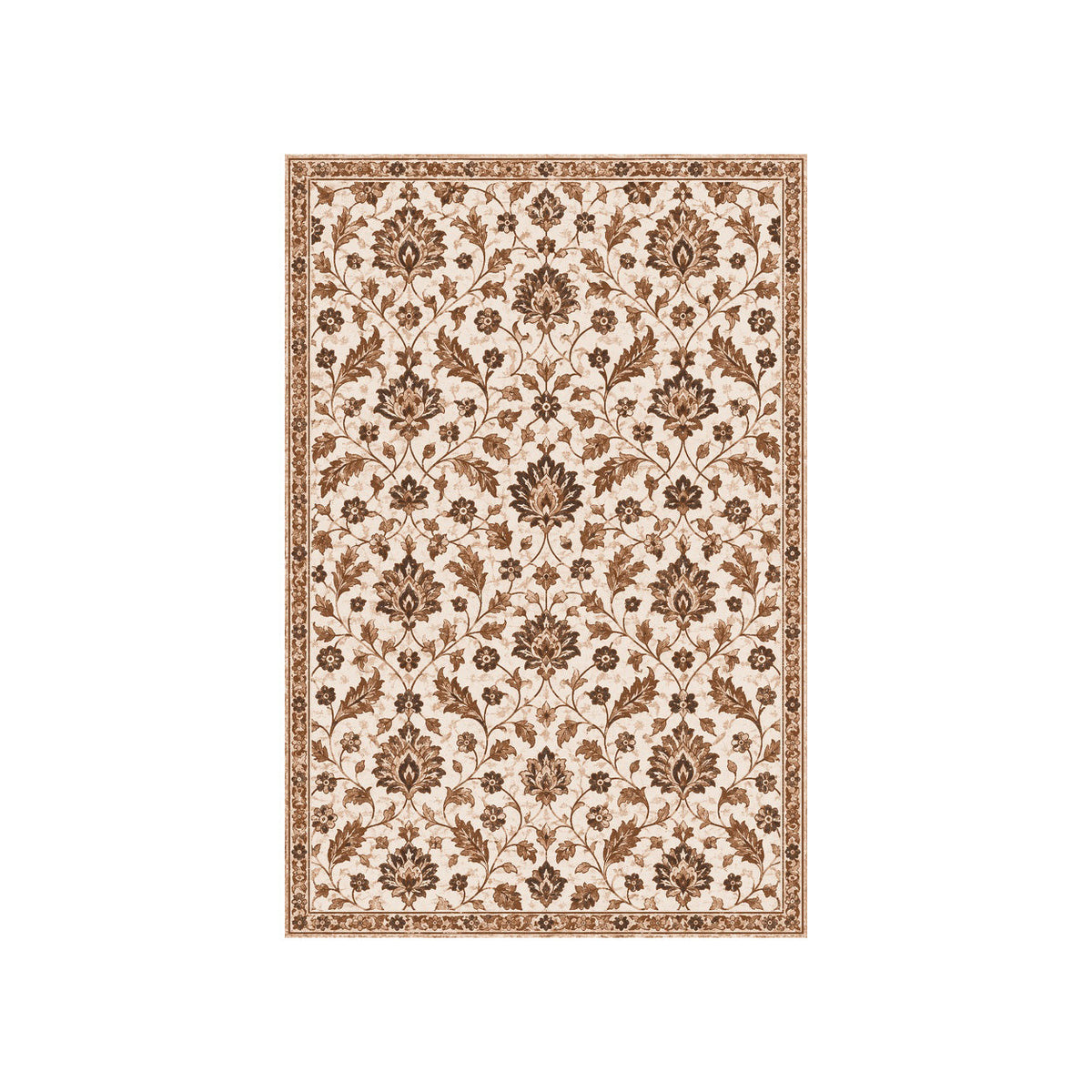 Kartela Persian Field washable vintage Persian style area rug in Copper, flat product view on a white background