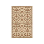 Kartela Persian Field washable vintage Persian style area rug in Beige, flat product view on a white background