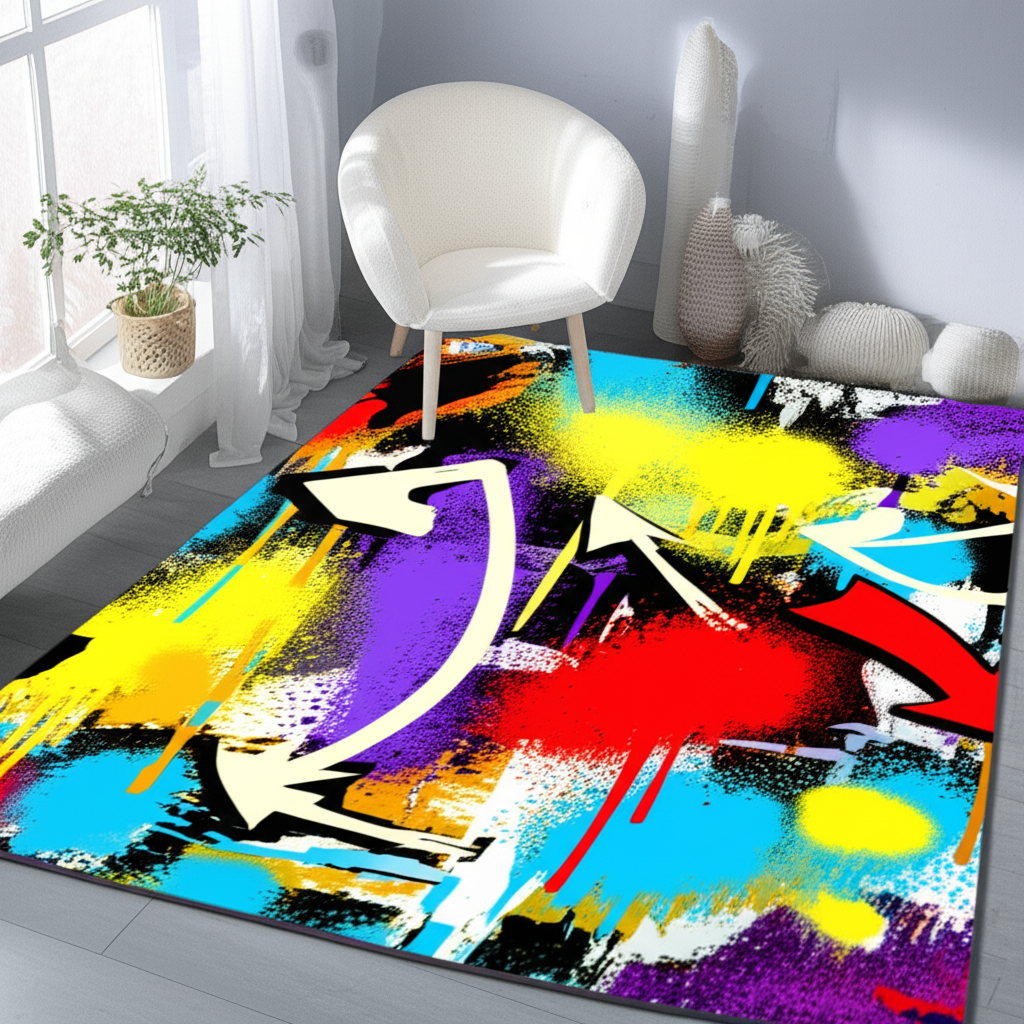 Graffiti Art Puffy Rug