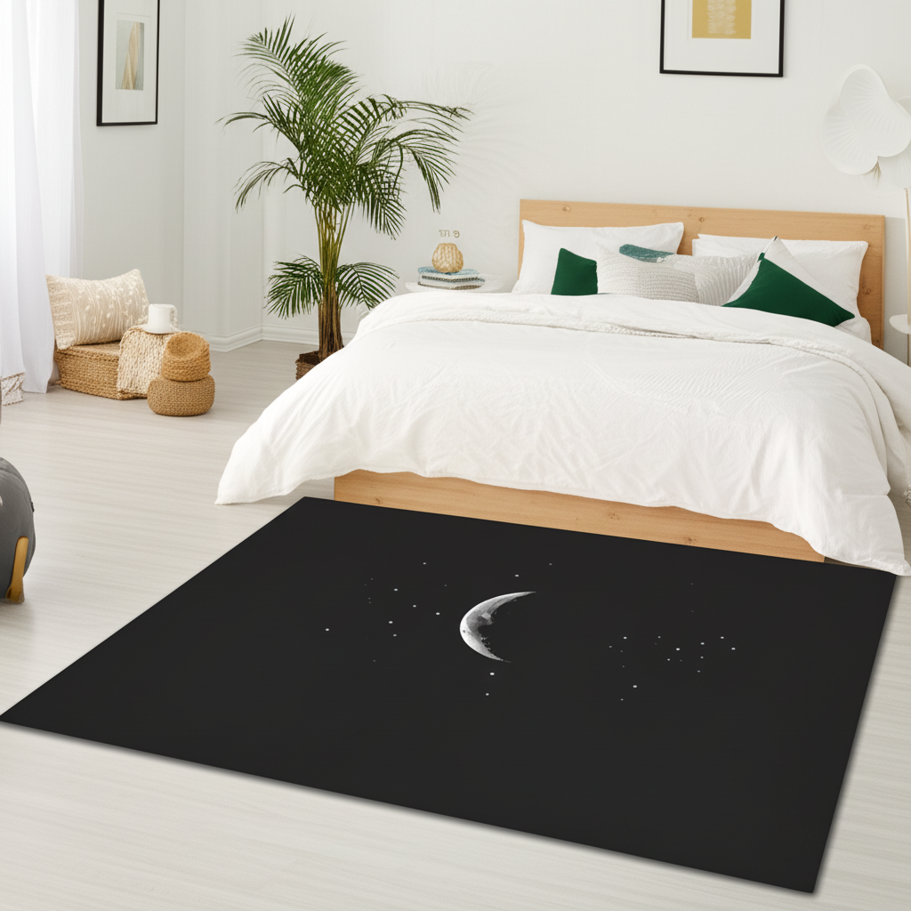 Celestial Moon Puffy Rug