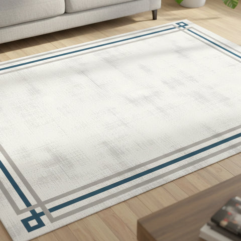 Geometric Border Rug