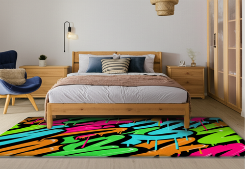 Graffiti Drip Puffy Rug