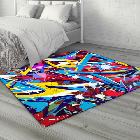 Abstract Splash Puffy Rug