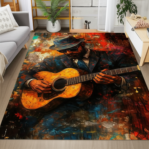 Bluesman Guitar Premium Rug.
