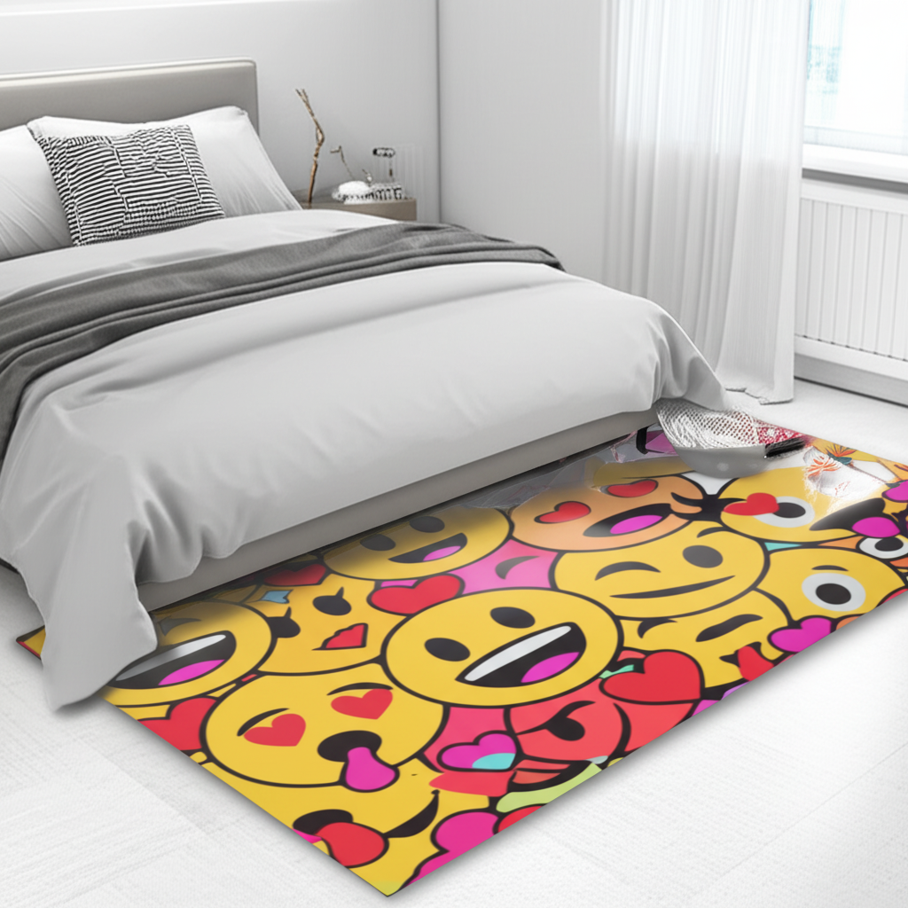 Emoji Faces Puffy Rug