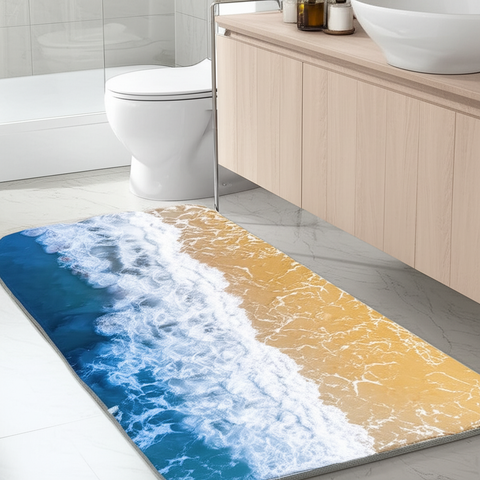 Coastal Beach Bathroom Mat