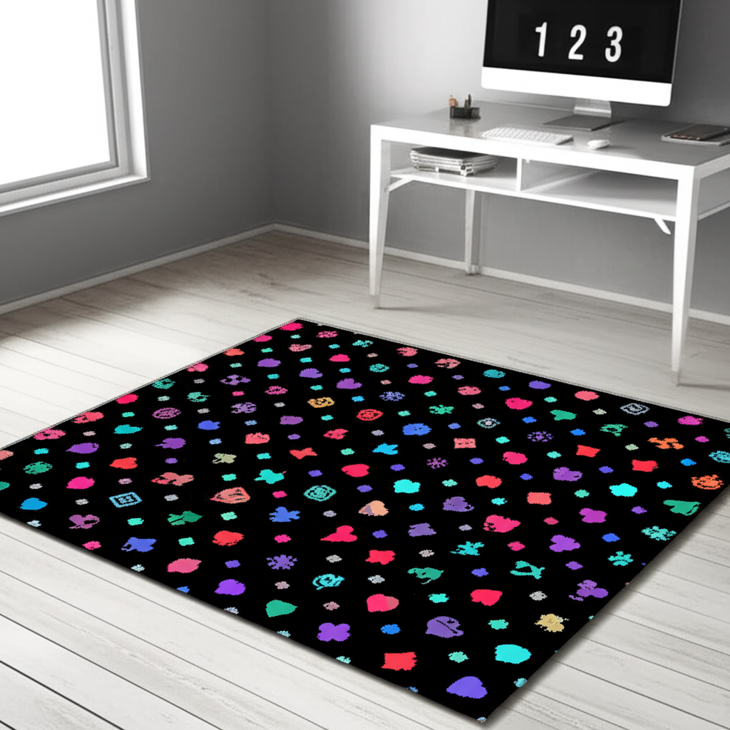 Colorful Shapes Puffy Rug