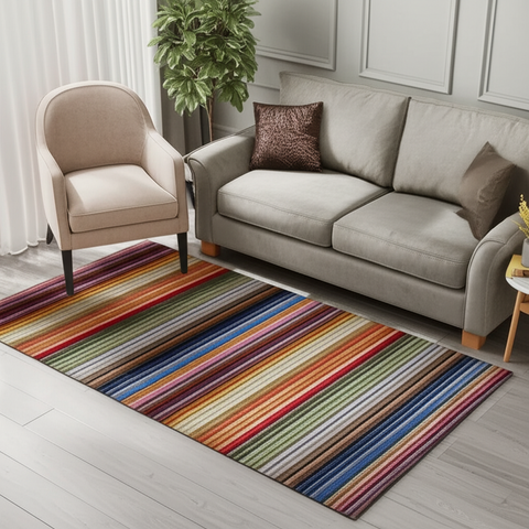 Colorful Striped Premium Rug