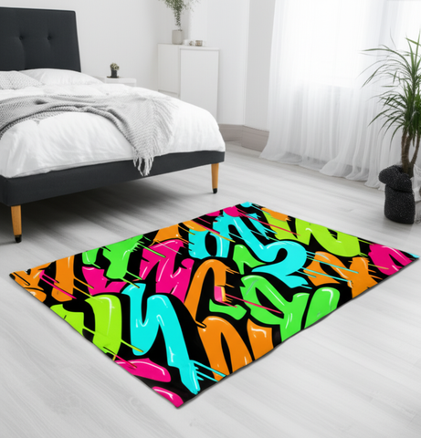 Graffiti Drip Puffy Rug