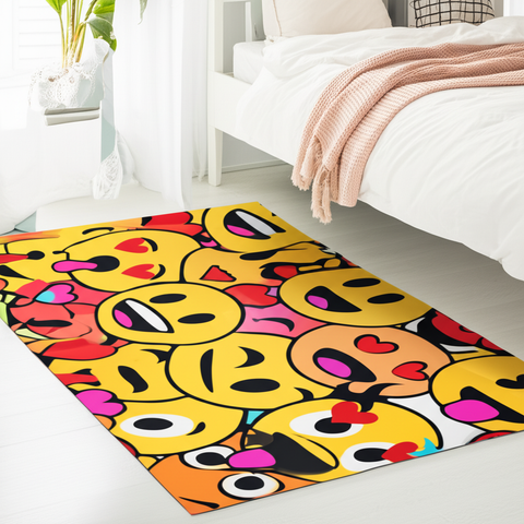 Emoji Faces Puffy Rug