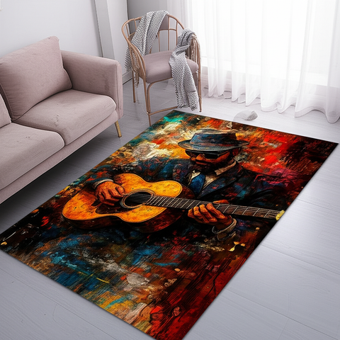 Bluesman Guitar Premium Rug.