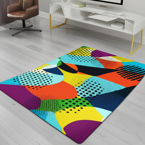 Abstract Geometric Puffy Rug